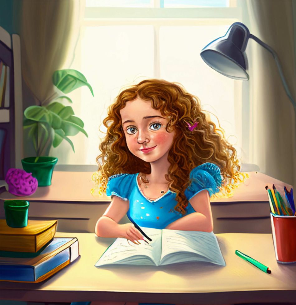 Illustration générée d'une fillette dont la main ressemble à une griffe.